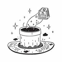 Simple flat design icon Starlit Soak in Hot Springs concept as Under a starry sky a natural hot spring offers a magical soaking experience combining warmth with celestial wonder f Clear vector