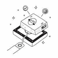 Simple flat design icon Spacecraft Docking Technology concept as Innovations in spacecraft docking technology to facilitate smoother connections between spacecraft in orbitSimple Clear Set 2 vector