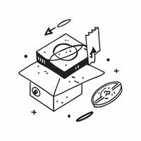 Simple flat design icon Space Navigation Systems concept as Presentation of cutting edge space navigation systems designed to guide spacecraft through complex orbital pathsSimple Clear Set 2 vector