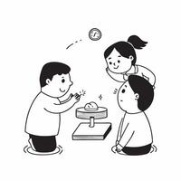 Simple flat design icon Siblings one with spina bifida playing games together concept as Siblings one of whom has spina bifida enjoying a game session together illustra Clear vector