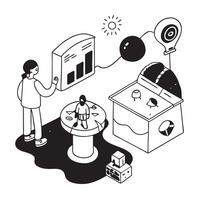 Simple flat design icon School hosting an environmental science fair for students concept as A school hosting an environmental science fair for students showcasing education sustai Clear vector