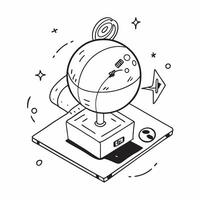 Simple flat design icon Satellite Imaging Technology concept as A presentation of advanced satellite imaging technology used for environmental monitoring and global mappingSimple Clear vector