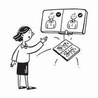 Simple flat design icon Salesperson using open body language to connect with customers concept as A salesperson using open body language to connect with customers emphasizing posit Clear Set 2 vector