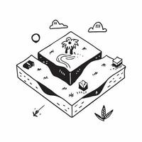 Simple flat design icon Safari Adventure Tiles concept as Tiles with vibrant illustrations of safari adventures sparking childrens interest in wildlife and nature flat illustratio Clear vector