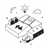 Simple flat design icon Renewable Resource Management concept as Businesses managing renewable resources to ensure sustainable growth and environmental stewardshipSimple flat illu Clear vector