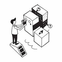 Simple flat design icon Remote Work Data Privacy concept as A remote employee securing their home network to ensure data privacy and protection while working remotelySimple flat i Clear vector