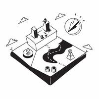 Simple flat design icon Renewable Energy Investments concept as Businesses invest in renewable energy sources like solar and wind to power operations and reduce reliance on fossil Clear Set 2 vector