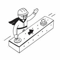 Simple flat design icon Racing Driver at the Track concept as A racing driver in full gear speeds around the track focused and exhilarated by the competition flat illustration in Clear vector