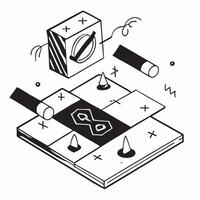 Simple flat design icon Playful Geometry Tiles concept as Colorful and playful geometric tiles that stimulate learning and creativity through shapes and patterns flat illustration Clear vector