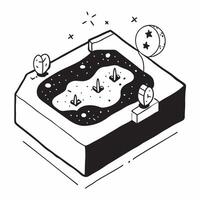 Simple flat design icon Planetary Exploration Drones concept as Innovative drones being developed for planetary exploration to navigate and study other celestial bodiesSimple flat Clear vector