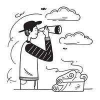 Simple flat design icon Photographer Capturing Morning Mist concept as A photographer at work in a misty landscape focusing on capturing the ephemeral beauty of the early hours fl Clear vector