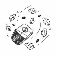 Simple flat design icon Overhead View of Autumn Leaves concept as An overhead drone view captures the intricate patterns of fallen leaves blanketing the ground in a mosaic of fall Clear vector