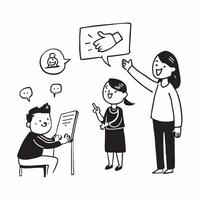 Simple flat design icon Parent using positive gestures to support a childs school presentation concept as A parent using positive gestures to support a childs school presentation e Clear vector