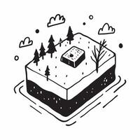 Simple flat design icon Old Growth Forest in Winter concept as Snow blankets the quiet old growth forest providing a stark contrast to the enduring green of the ancient trees Simp Clear vector