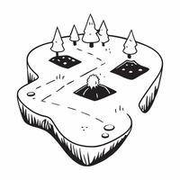 Simple flat design icon Old Growth Forest in Winter concept as Snow blankets the quiet old growth forest providing a stark contrast to the enduring green of the ancient trees Simp Clear Set 2 vector