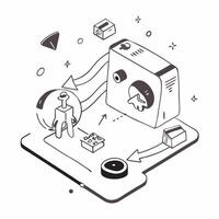 Simple flat design icon Omnichannel Experience Design concept as Creating integrated omnichannel experiences to ensure consistency across all customer touchpointsSimple flat illus Clear Set 2 vector