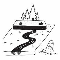 Simple flat design icon Old Growth Forest in Winter concept as Snow blankets the quiet old growth forest providing a stark contrast to the enduring green of the ancient trees Simp Clear Set 3 vector