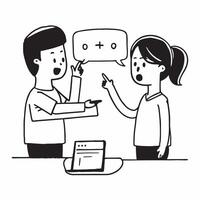 Simple flat design icon Nurse using positive gestures to reassure a patients family concept as A nurse using positive gestures to reassure a patients family showcasing positive bod Clear vector