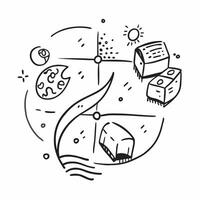 Simple flat design icon Ocean Conservation Tiles concept as Ocean themed tiles that promote marine conservation efforts reflecting commitment to zero waste in oceans flat illustra Clear Set 2 vector