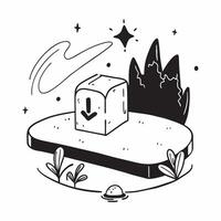 Simple flat design icon Night in the Tropical Rainforest concept as Nightfall brings out the mysterious and vibrant life in the tropical rainforest illuminated by bioluminescent fu Clear vector