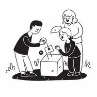 Simple flat design icon Multi generational family with a blind member enjoying a park picnic concept as A multi generational family with a blind member joyfully having a picnic in Clear Set 5 vector