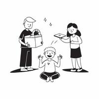 Simple flat design icon Multi generational family with a blind member enjoying a park picnic concept as A multi generational family with a blind member joyfully having a picnic in Clear Set 7 vector