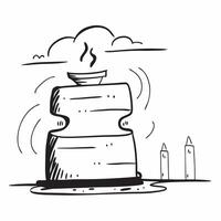 Simple flat design icon Morning Mist at the Historical Site concept as Morning mist wraps a historical site adding a layer of mystique to its ancient walls and stories flat illust Clear vector