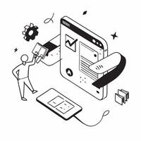Simple flat design icon Mobile UX Optimization concept as Experts optimizing mobile user experiences to increase accessibility engagement and conversion ratesSimple flat illustrat Clear Set 2 vector