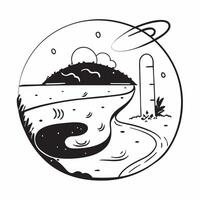 Simple flat design icon Misty Riverside Morning concept as A riverside enveloped in mist where the gentle sounds of water blend with the quiet of dawn flat illustration in Clear vector