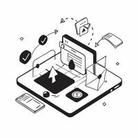Simple flat design icon Mobile Health Clinics concept as Mobile clinics use digital tools to deliver healthcare services to remote and underserved communitiesSimple flat illustrat Clear vector
