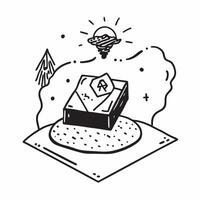 Simple flat design icon Misty Morning in the Alpine Meadows concept as A misty morning adds a mystical quality to the Alpine meadows shrouded in fog with emerging sunlightSimple f Clear vector