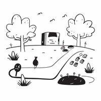 Simple flat design icon Misty Morning Forest Path concept as A serene path in a mist covered forest perfect for reflective walks and peaceful mornings flat illustration in Clear vector