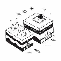 Simple flat design icon Mecca Pilgrimage Tiles concept as Tiles illustrating the pilgrimage to Mecca a key aspect of Eid Al Adha ideal for creating a spiritual ambiance flat illus Clear vector