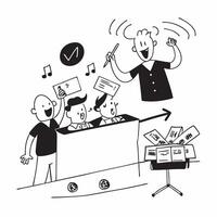 Simple flat design icon Man with cerebral palsy enjoying a concert with friends concept as A man with cerebral palsy happily enjoying a concert with his friends showcasing joy incl Clear vector