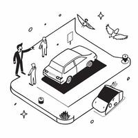 Simple flat design icon Luxurious Limousine Service concept as A limousine driver provides top tier service ensuring a luxurious and smooth ride for high end clients flat illustra Clear vector