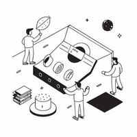 Simple flat design icon Lunar Habitat Construction concept as Engineers and astronauts collaborate on constructing a sustainable lunar habitat for future moon missionsSimple flat Clear Set 2 vector