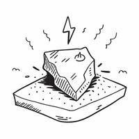 Simple flat design icon Lightning Strike on Mountain concept as Lightning strikes a mountain peak showcasing nature raw power and beauty flat illustration in isometric scene Clear vector
