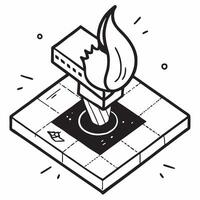 Simple flat design icon Liberty Torch Tiles concept as Tiles featuring the iconic Liberty Torch symbolizing enlightenment and freedom ideal for patriotic themes flat illustration Clear vector