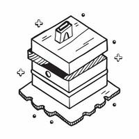 Simple flat design icon Kaaba Mosaic Tiles concept as Intricately designed mosaic tiles depicting the Kaaba perfect for religious and cultural settings flat illustration in isomet Clear vector