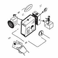 Simple flat design icon Internet of Things IoT Privacy concept as Engineers design IoT devices with enhanced privacy features to protect user data and ensure complianceSimple flat Clear vector