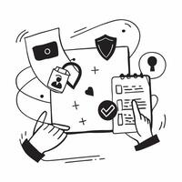 Simple flat design icon Implementing GDPR Compliance concept as A company updating its policies to ensure GDPR compliance focusing on enhancing personal data securitySimple flat i Clear vector