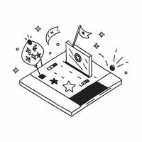 Simple flat design icon Independence Icons Tiles concept as Tiles showcasing a collection of icons and symbols that represent Independence Day from flags to fireworks flat illustr Clear vector