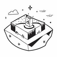 Simple flat design icon Highland Hot Springs Hideaway concept as High up in the hills a secluded hot springs hideaway offers peace and panoramic highland views flat illustration i Clear vector