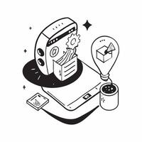 Simple flat design icon Health Tech Startups concept as Startups innovating in the health tech sector to develop new solutions for improving healthcare deliverySimple flat illustr Clear vector
