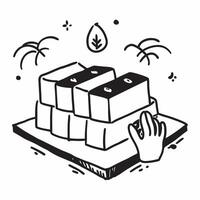Simple flat design icon Green Roof Tiles concept as Tiles representing green roofs which contribute to urban sustainability and create zero waste ecosystems flat illustration in Clear Set 2 vector