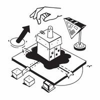 Simple flat design icon Green Building Techniques concept as Construction companies employ green building techniques to create energy efficient and sustainable structuresSimple fl Clear vector