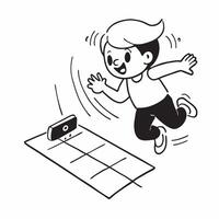 Simple flat design icon Girl with hearing impairment running a track race concept as A girl with a hearing impairment joyfully running in a track race highlighting her determinatio Clear Set 4 vector