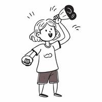 Simple flat design icon Girl with hearing impairment running a track race concept as A girl with a hearing impairment joyfully running in a track race highlighting her determinatio Clear vector