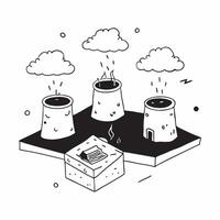 Simple flat design icon Geothermal Vents and Fumaroles concept as Geothermal vents and fumaroles release steam and gases providing a glimpse into the volcanic forces at play Simpl Clear vector