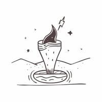 Simple flat design icon Galactic Core Over Desert Dunes concept as The galactic core of the Milky Way rises dramatically over sand dunes offering a stark contrast between sand and Clear vector